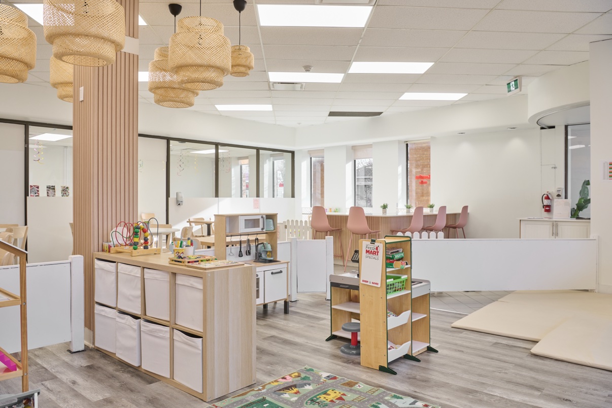 Coin jeux du Petit Kangaroo — rangement de jouets et petite épicerie